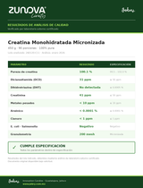 Creatina Monohidratada Micronizada 450g | 90 Porciones · Zunova