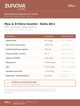 Myo & D-Chiro Inositol 40:1 450g | 90 Porciones · Zunova
