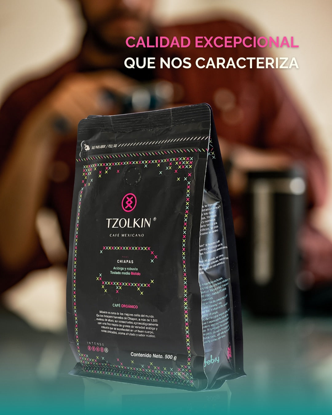 Tzolkin Café Orgánico Molido Blend Arábiga y Robusta 500 gramos